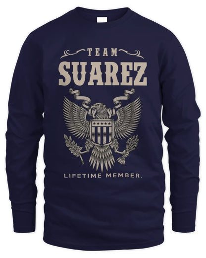 SUAREZ TP06-K82 – Personalized Classic Style Apparel “Team NAME Lifetime Member” - Men's Long Sleeved T-Shirt - Navy