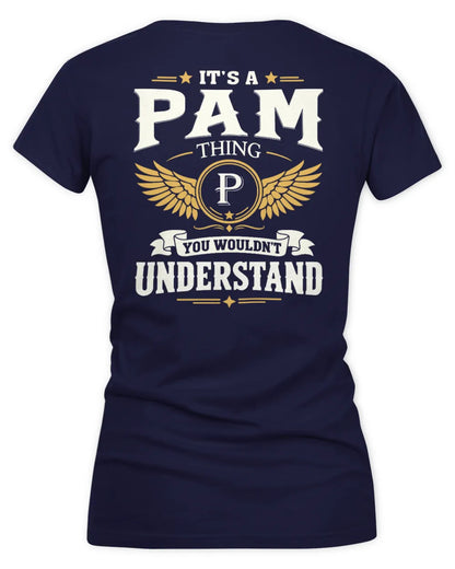 PAM KT06-M008 It’s a [NAME] Thing – You Wouldn’t Understand | Personalized Vintage T-Shirt - Women's V-Neck T-Shirt - Navy