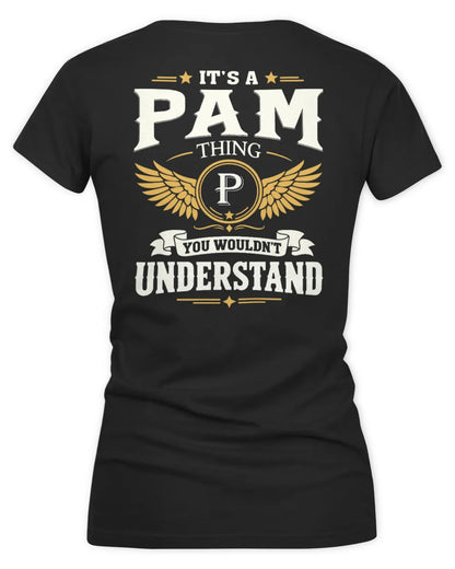PAM KT06-M008 It’s a [NAME] Thing – You Wouldn’t Understand | Personalized Vintage T-Shirt - Women's V-Neck T-Shirt - Black
