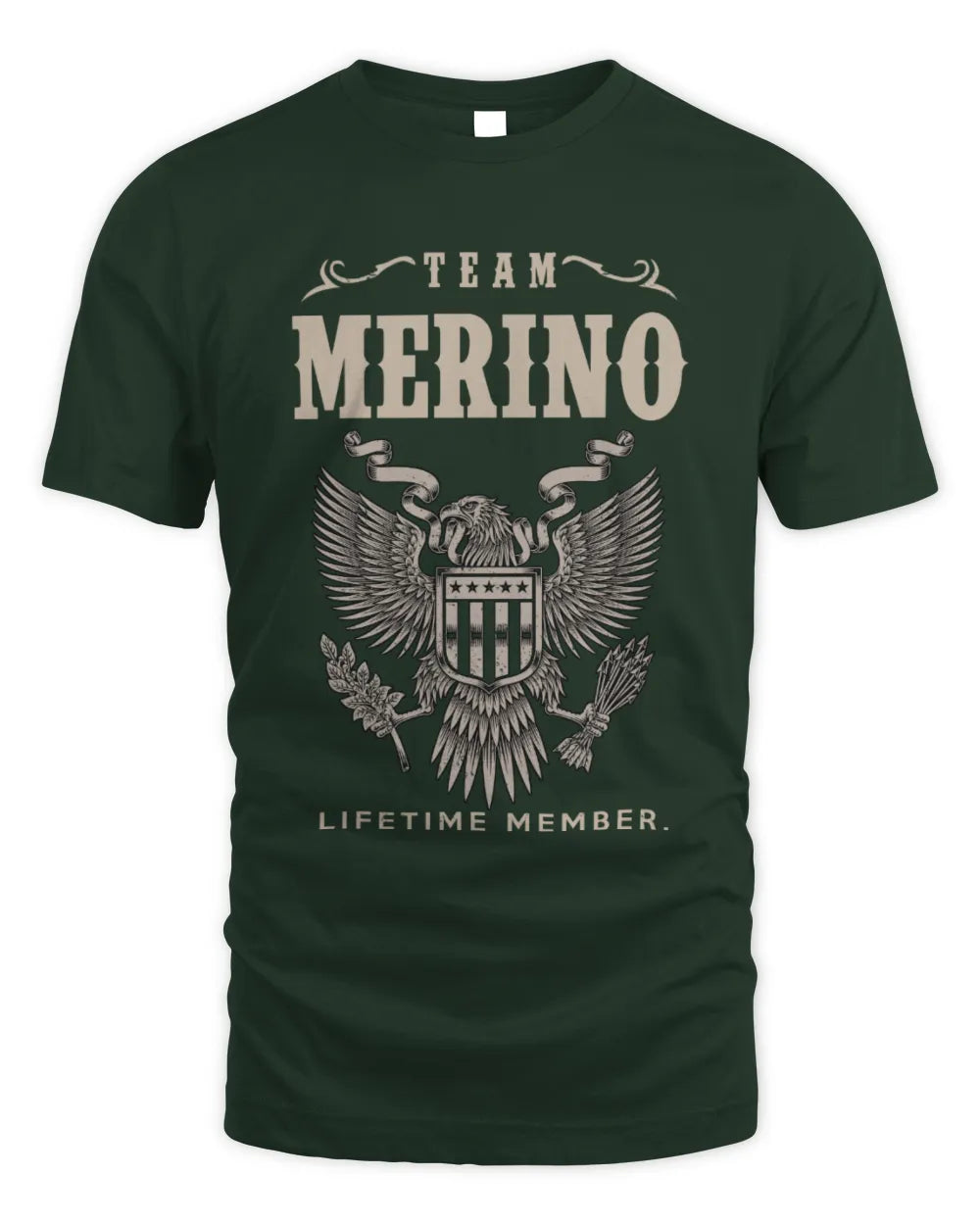 MERINO TP06-K82 – Personalized Classic Style Apparel “Team NAME Lifetime Member” - Unisex Standard T-Shirt - Forest Green