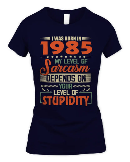 1985 HH89-K2 – Vintage Born to Be Sarcastic T-Shirt - Women's Standard T-Shirt - Navy