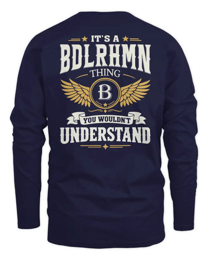 BDLRHMN KT06-M008 It’s a [NAME] Thing – You Wouldn’t Understand | Personalized Vintage T-Shirt - Men's Long Sleeved T-Shirt - Navy