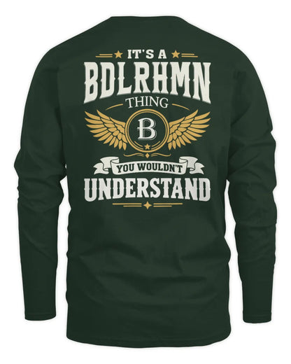 BDLRHMN KT06-M008 It’s a [NAME] Thing – You Wouldn’t Understand | Personalized Vintage T-Shirt - Men's Long Sleeved T-Shirt - Forest Green