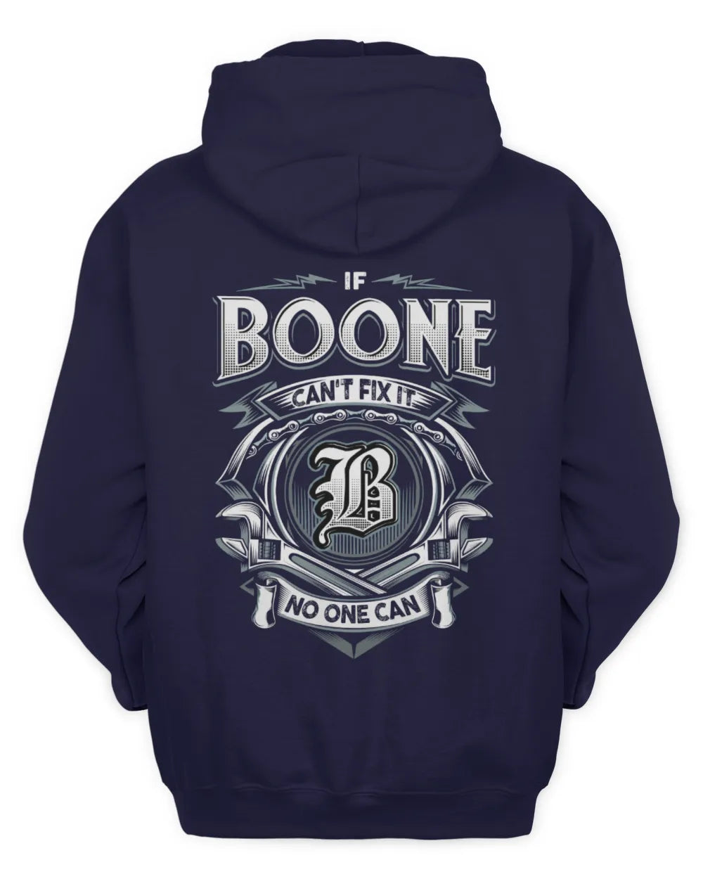 BOONE AP81-K4-626 - Personalized Ahmed Quote Apparel “If Ahmed Can't Fix It, No One Can” - Unisex Hoodie - Navy