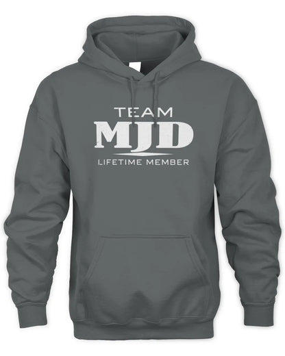 MJD BL62-K4-128 - Personalized “Team NAME Lifetime Member” - Unisex Hoodie - Charcoal