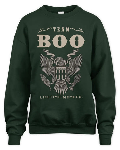BOO TP06-K82 – Personalized Classic Style Apparel “Team NAME Lifetime Member” - Unisex Sweatshirt - Forest Green