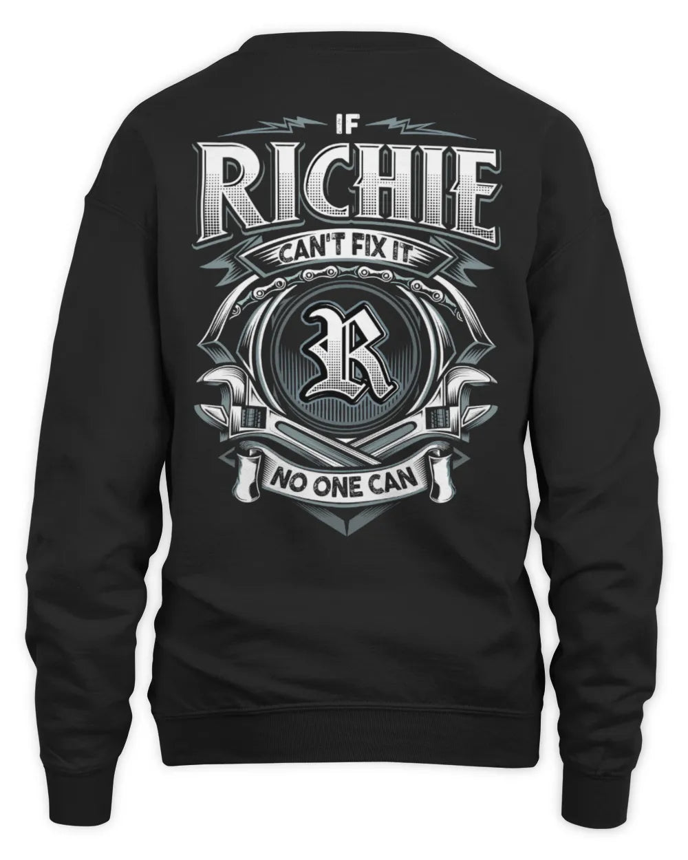 RICHIE AP81-K4-626 - Personalized Ahmed Quote Apparel “If Ahmed Can't Fix It, No One Can” - Unisex Sweatshirt - Black