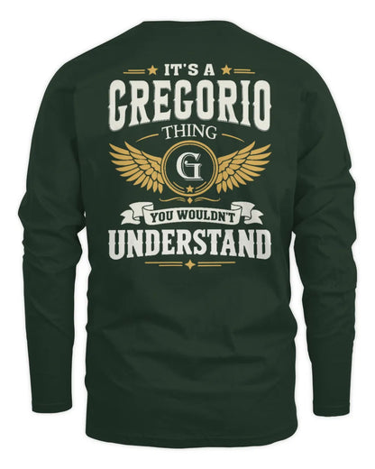 GREGORIO KT06-M008 It’s a [NAME] Thing – You Wouldn’t Understand | Personalized Vintage T-Shirt - Men's Long Sleeved T-Shirt - Forest Green
