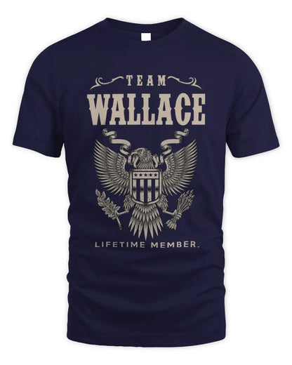 WALLACE TP06-K82 – Personalized Classic Style Apparel “Team NAME Lifetime Member” - Unisex Standard T-Shirt - Navy