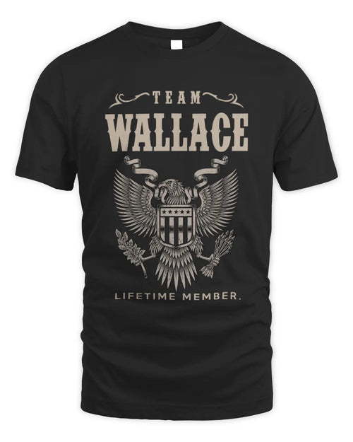 WALLACE TP06-K82 – Personalized Classic Style Apparel “Team NAME Lifetime Member” - Unisex Standard T-Shirt - Black