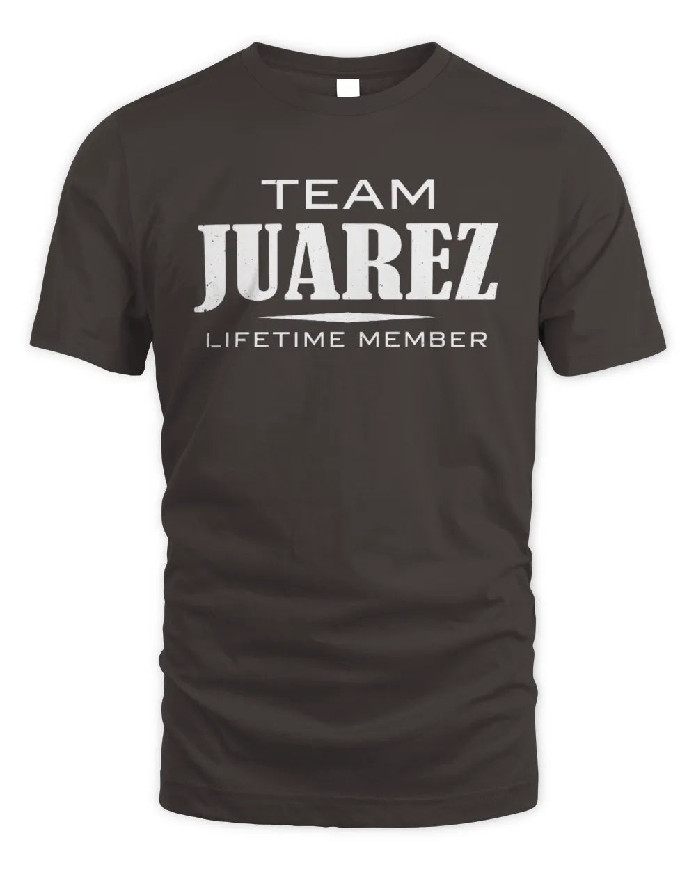 JUAREZ BL62-K4-128 - Personalized “Team NAME Lifetime Member” - Unisex Standard T-Shirt - Dark Chocolate