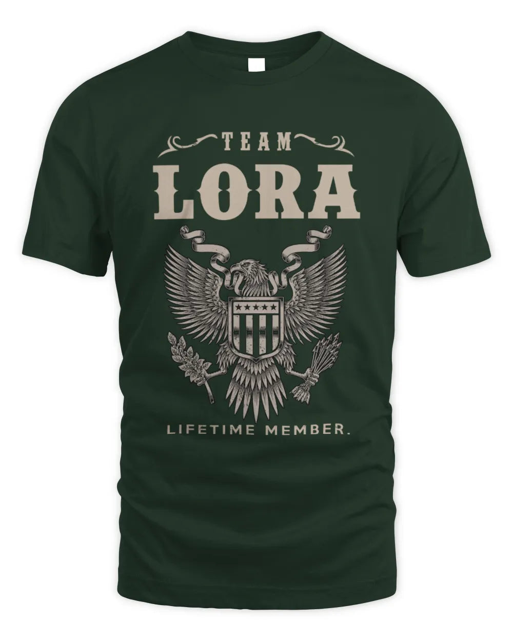LORA TP06-K82 – Personalized Classic Style Apparel “Team NAME Lifetime Member” - Unisex Standard T-Shirt - Forest Green