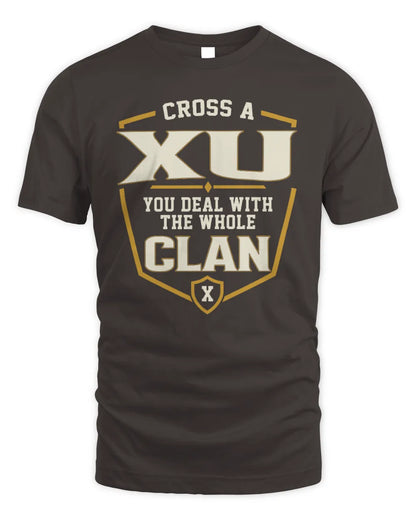 XU NT1-K008 Cross A/An NAME, You Deal With the Whole Clan | Personalized Vintage T-Shirt - Unisex Standard T-Shirt - Dark Chocolate