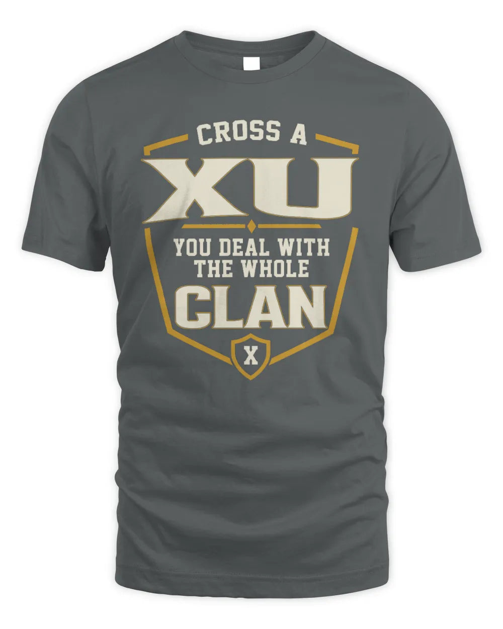 XU NT1-K008 Cross A/An NAME, You Deal With the Whole Clan | Personalized Vintage T-Shirt - Unisex Standard T-Shirt - Charcoal