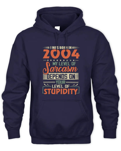 2004 HH89-K2 – Vintage Born to Be Sarcastic T-Shirt - Unisex Hoodie - Navy