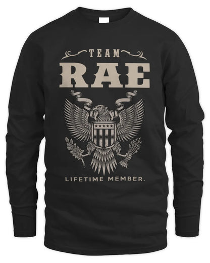 RAE TP06-K82 – Personalized Classic Style Apparel “Team NAME Lifetime Member” - Men's Long Sleeved T-Shirt - Black