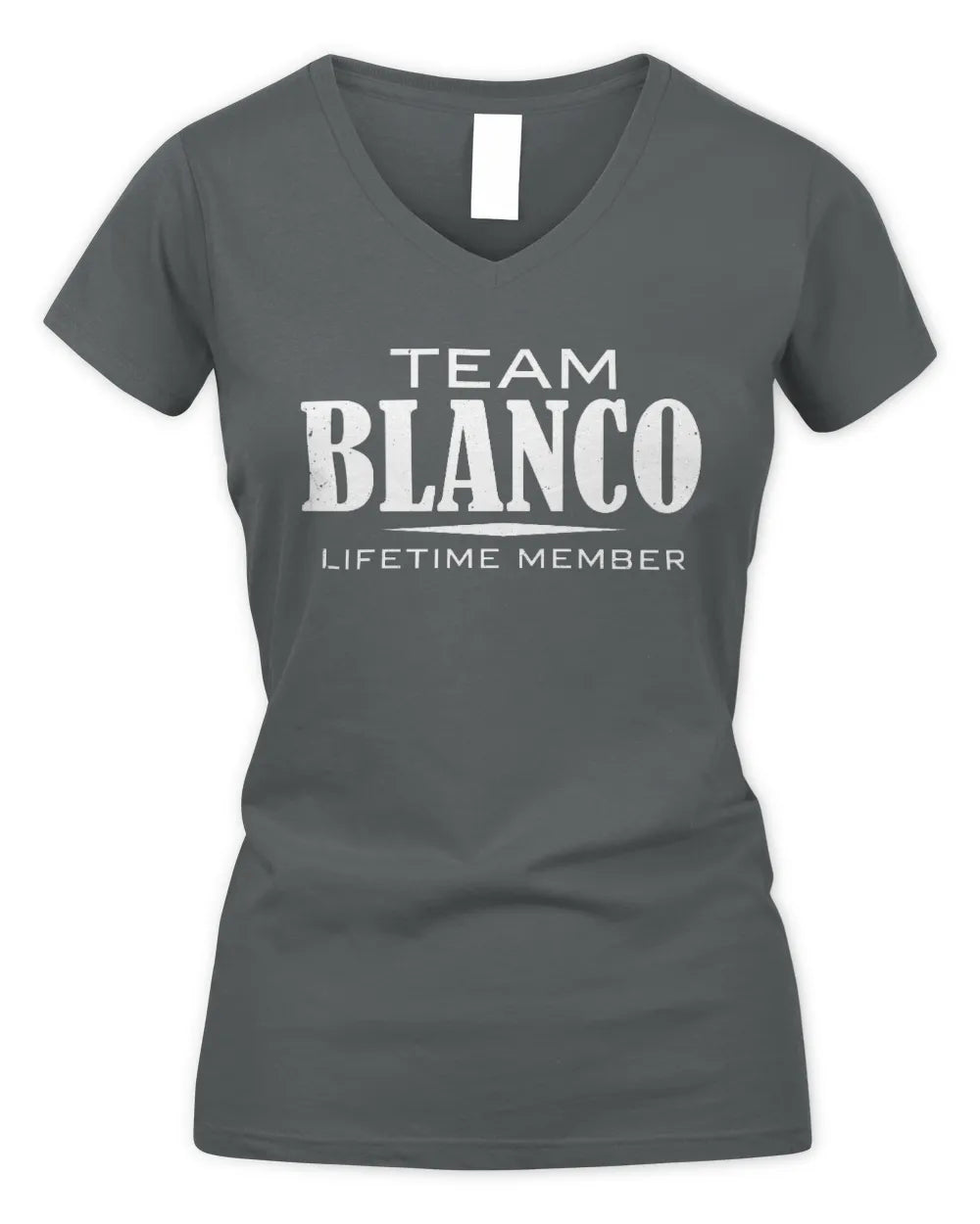 BLANCO BL62-K4-128 - Personalized “Team NAME Lifetime Member” - Women's V-Neck T-Shirt - Charcoal