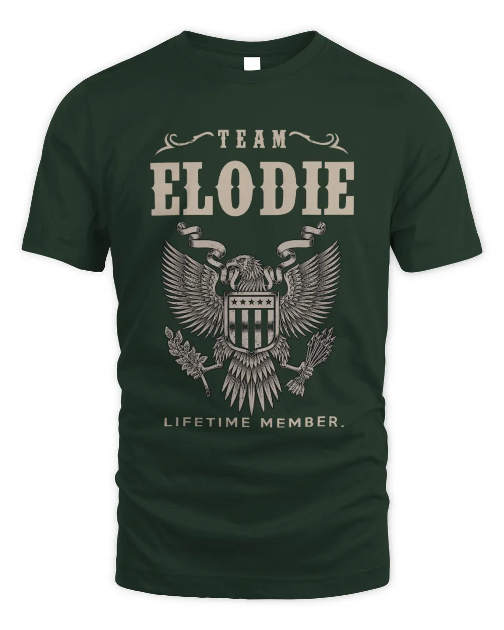 ELODIE TP06-K82 – Personalized Classic Style Apparel “Team NAME Lifetime Member” - Unisex Standard T-Shirt - Forest Green