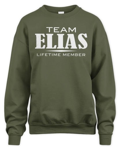 ELIAS BL62-K4-128 - Personalized “Team NAME Lifetime Member” - Unisex Sweatshirt - Military Green
