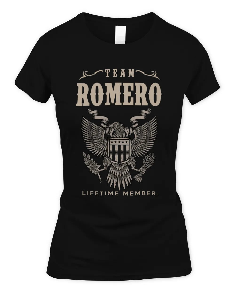 ROMERO TP06-K82 – Personalized Classic Style Apparel “Team NAME Lifetime Member” - Women's Standard T-Shirt - Black