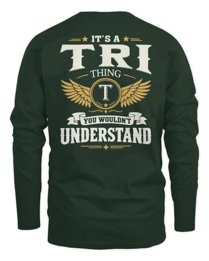 TRI KT06-M008 It’s a [NAME] Thing – You Wouldn’t Understand | Personalized Vintage T-Shirt - Men's Long Sleeved T-Shirt - Forest Green