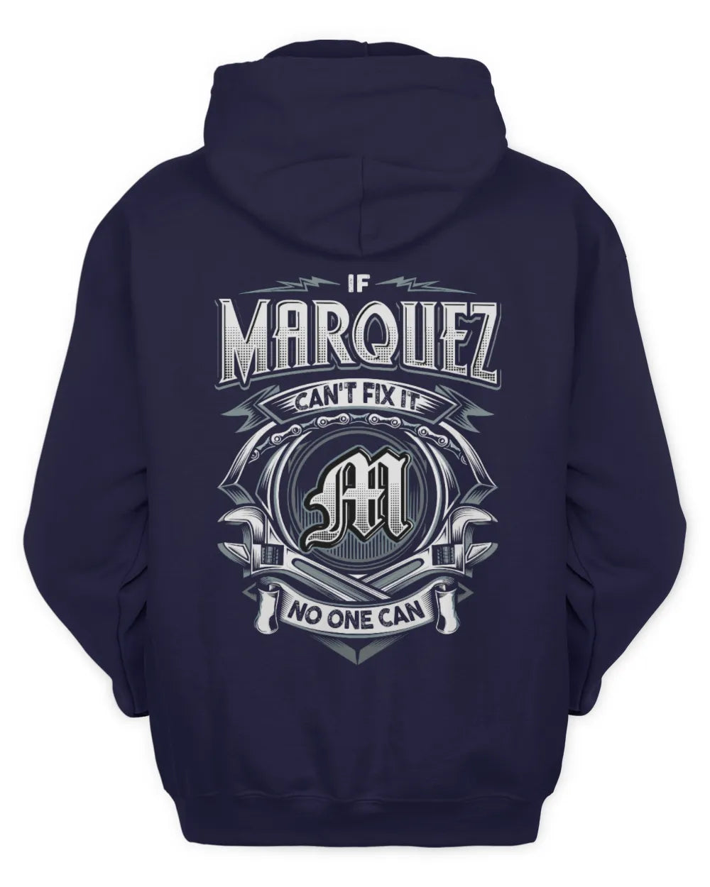 MARQUEZ AP81-K4-626 - Personalized Ahmed Quote Apparel “If Ahmed Can't Fix It, No One Can” - Unisex Hoodie - Navy