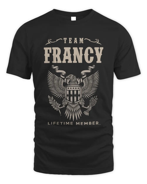 FRANCY TP06-K82 – Personalized Classic Style Apparel “Team NAME Lifetime Member” - Unisex Standard T-Shirt - Black