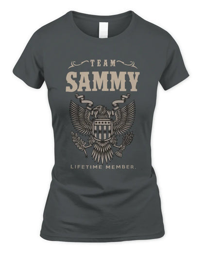 SAMMY TP06-K82 – Personalized Classic Style Apparel “Team NAME Lifetime Member” - Women's Standard T-Shirt - Charcoal