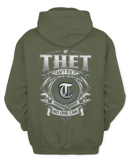 THET AP81-K4-626 - Personalized Ahmed Quote Apparel “If Ahmed Can't Fix It, No One Can” - Unisex Hoodie - Military Green