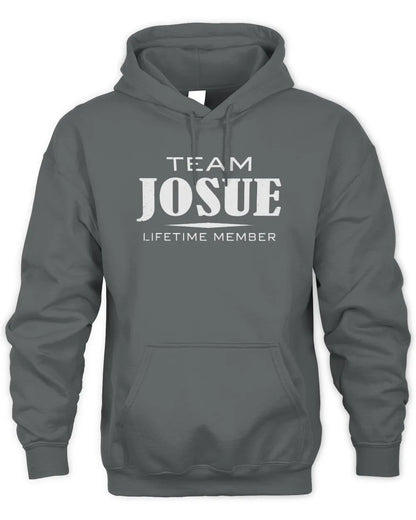 JOSUE BL62-K4-128 - Personalized “Team NAME Lifetime Member” - Unisex Hoodie - Charcoal