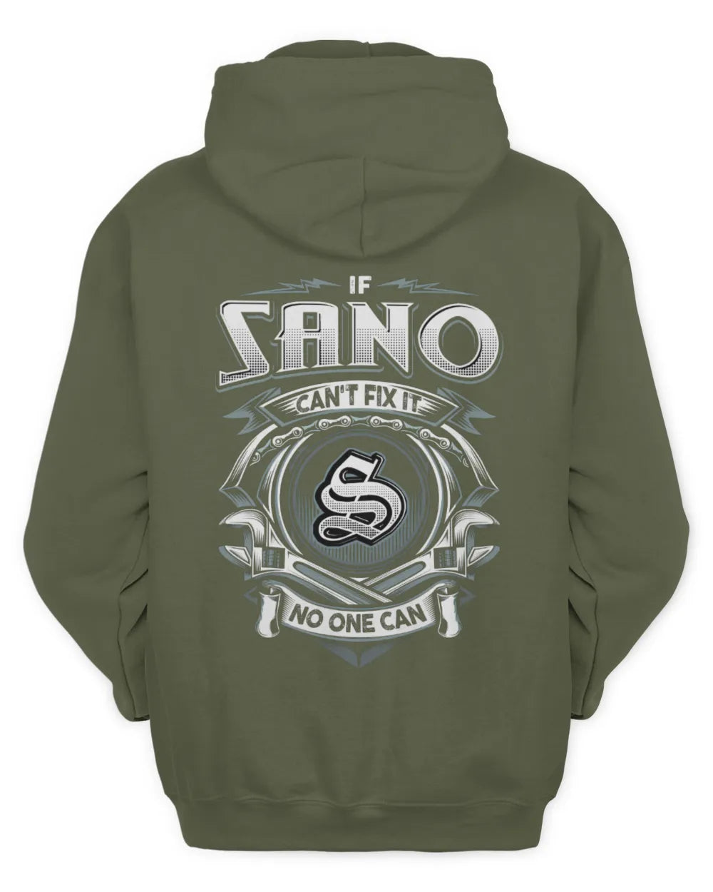 SANO AP81-K4-626 - Personalized Ahmed Quote Apparel “If Ahmed Can't Fix It, No One Can” - Unisex Hoodie - Military Green