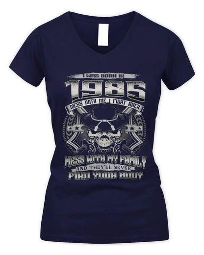1985 HH89-K2 – Protective Family Quote T-Shirt - Women's V-Neck T-Shirt - Navy
