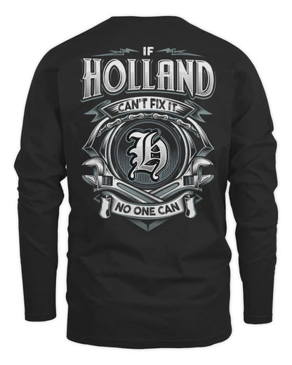 HOLLAND AP81-K4-626 - Personalized Ahmed Quote Apparel “If Ahmed Can't Fix It, No One Can” - Men's Long Sleeved T-Shirt - Black