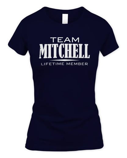 MITCHELL BL62-K4-128 - Personalized “Team AARON Lifetime Member” - Women's Standard T-Shirt - Navy