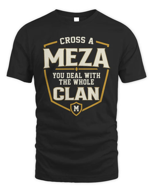 MEZA NT1-K008 Cross A/An NAME, You Deal With the Whole Clan | Personalized Vintage T-Shirt - Unisex Standard T-Shirt - Black