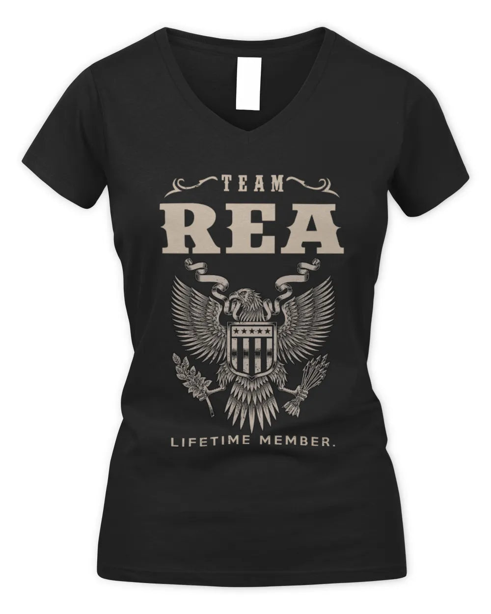 REA TP06-K82 – Personalized Classic Style Apparel “Team NAME Lifetime Member” - Women's V-Neck T-Shirt - Black