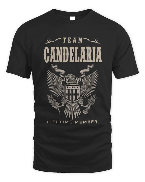 CANDELARIA TP06-K82 – Personalized Classic Style Apparel “Team NAME Lifetime Member” - Unisex Standard T-Shirt - Black