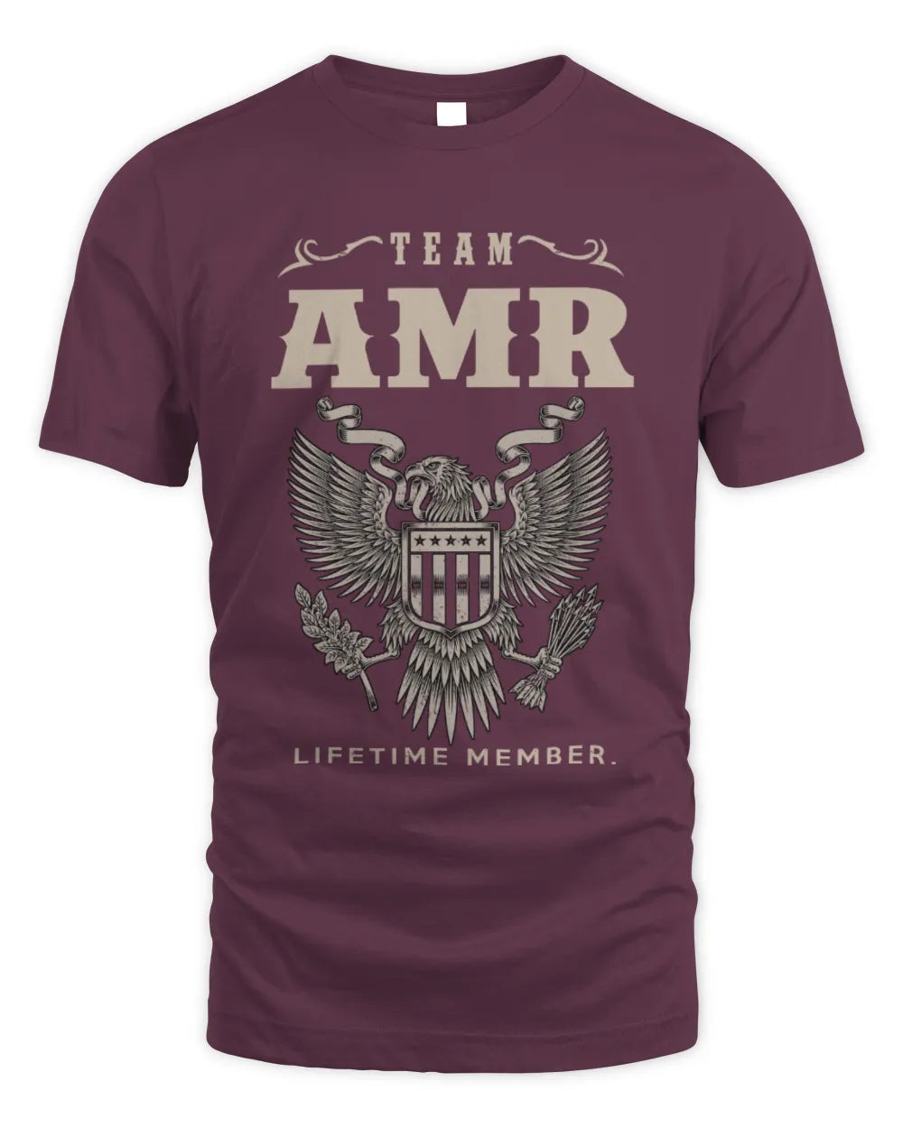 AMR TP06-K82 – Personalized Classic Style Apparel “Team NAME Lifetime Member” - Unisex Standard T-Shirt - Maroon