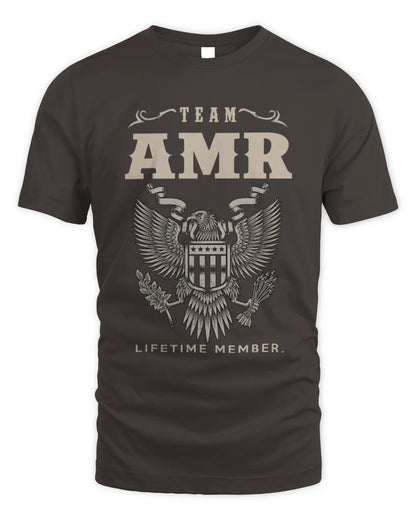 AMR TP06-K82 – Personalized Classic Style Apparel “Team NAME Lifetime Member” - Unisex Standard T-Shirt - Dark Chocolate