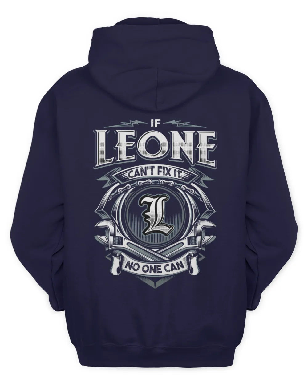 LEONE AP81-K4-626 - Personalized Ahmed Quote Apparel “If Ahmed Can't Fix It, No One Can” - Unisex Hoodie - Navy