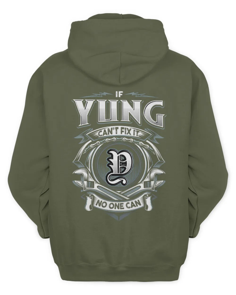 YUNG AP81-K4-626 - Personalized Ahmed Quote Apparel “If Ahmed Can't Fix It, No One Can” - Unisex Hoodie - Military Green