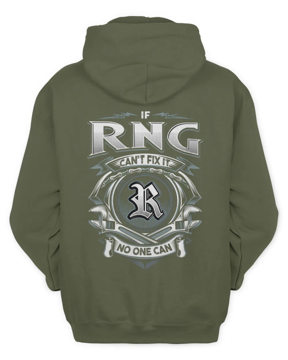 RNG AP81-K4-626 - Personalized Ahmed Quote Apparel “If Ahmed Can't Fix It, No One Can” - Unisex Hoodie - Military Green