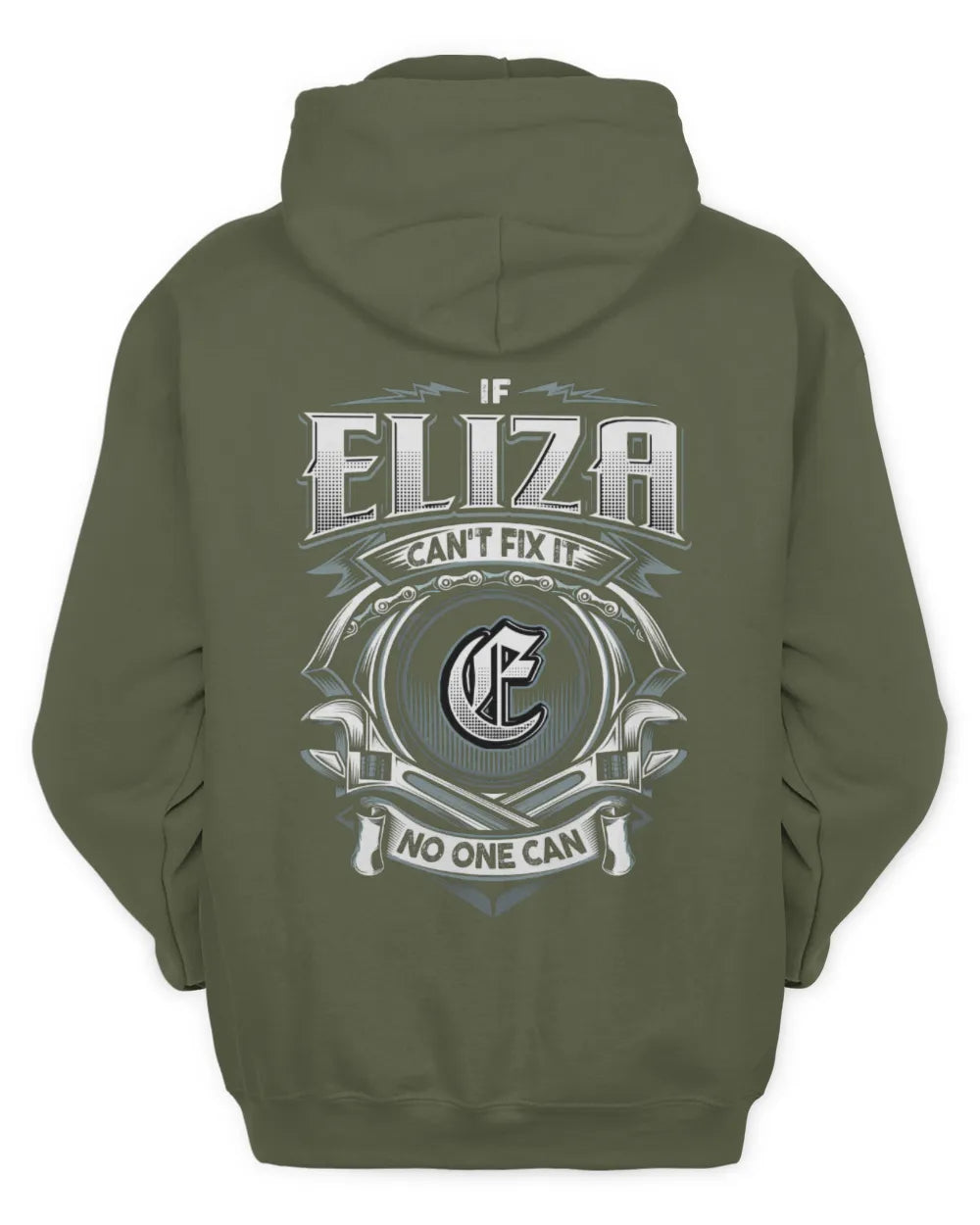 ELIZA AP81-K4-626 - Personalized Ahmed Quote Apparel “If Ahmed Can't Fix It, No One Can” - Unisex Hoodie - Military Green