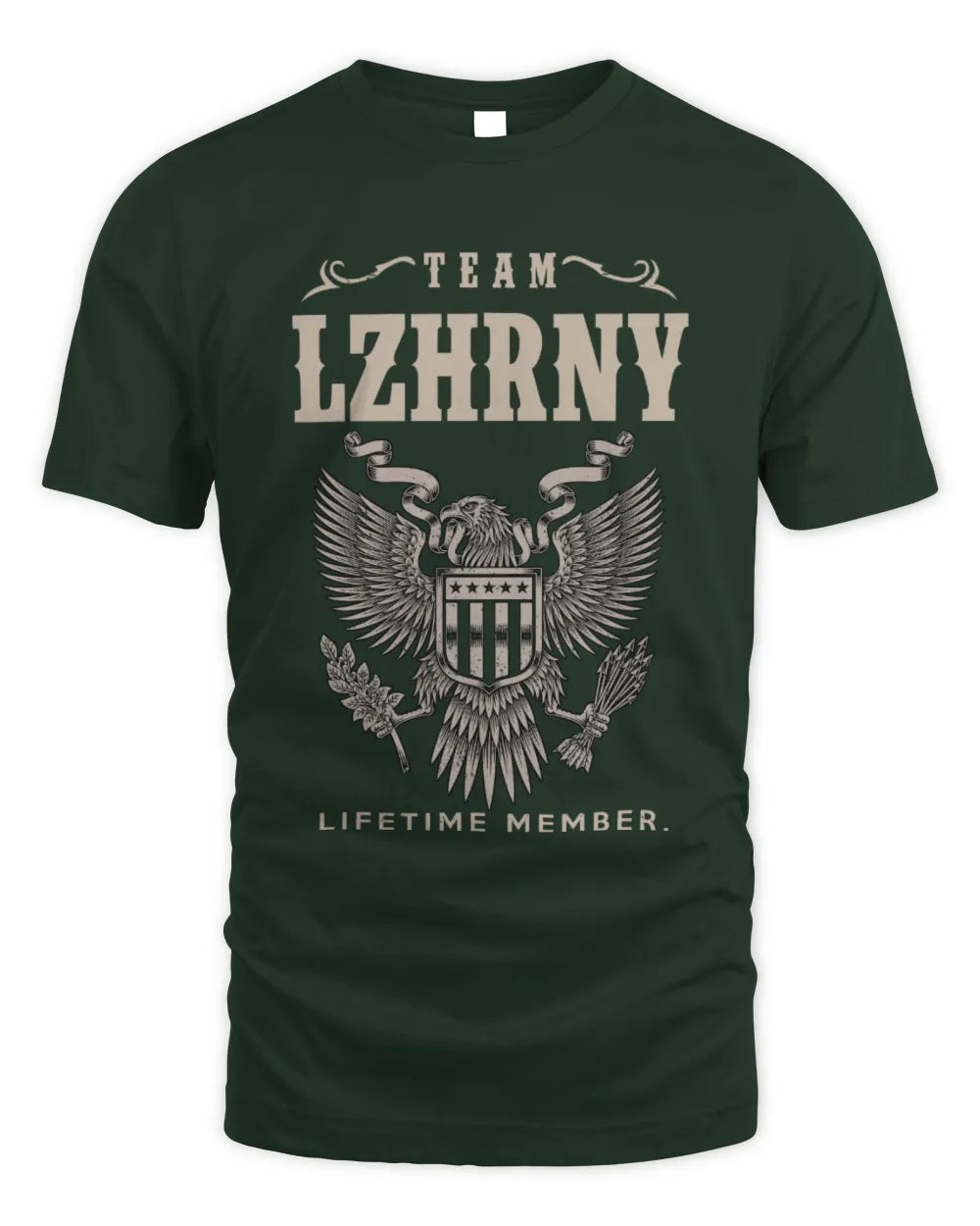 LZHRNY TP06-K82 – Personalized Classic Style Apparel “Team NAME Lifetime Member” - Unisex Standard T-Shirt - Forest Green