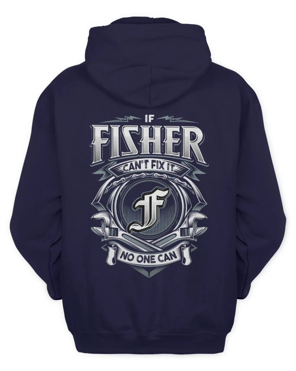 FISHER AP81-K4-626 - Personalized Ahmed Quote Apparel “If Ahmed Can't Fix It, No One Can” - Unisex Hoodie - Navy