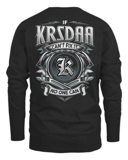 KRSDAA AP81-K4-626 - Personalized Ahmed Quote Apparel “If Ahmed Can't Fix It, No One Can” - Men's Long Sleeved T-Shirt - Black