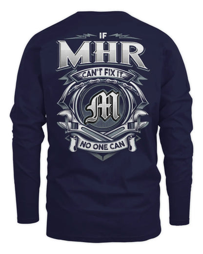 MHR AP81-K4-626 - Personalized Ahmed Quote Apparel “If Ahmed Can't Fix It, No One Can” - Men's Long Sleeved T-Shirt - Navy