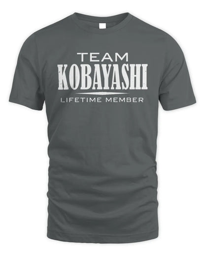 KOBAYASHI BL62-K4-128 - Personalized “Team NAME Lifetime Member” - Unisex Standard T-Shirt - Charcoal