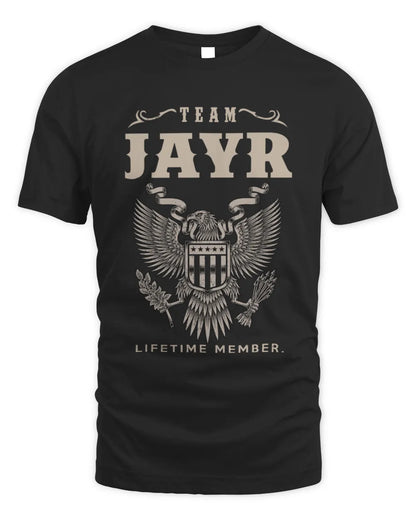 JAYR TP06-K82 – Personalized Classic Style Apparel “Team NAME Lifetime Member” - Unisex Standard T-Shirt - Black