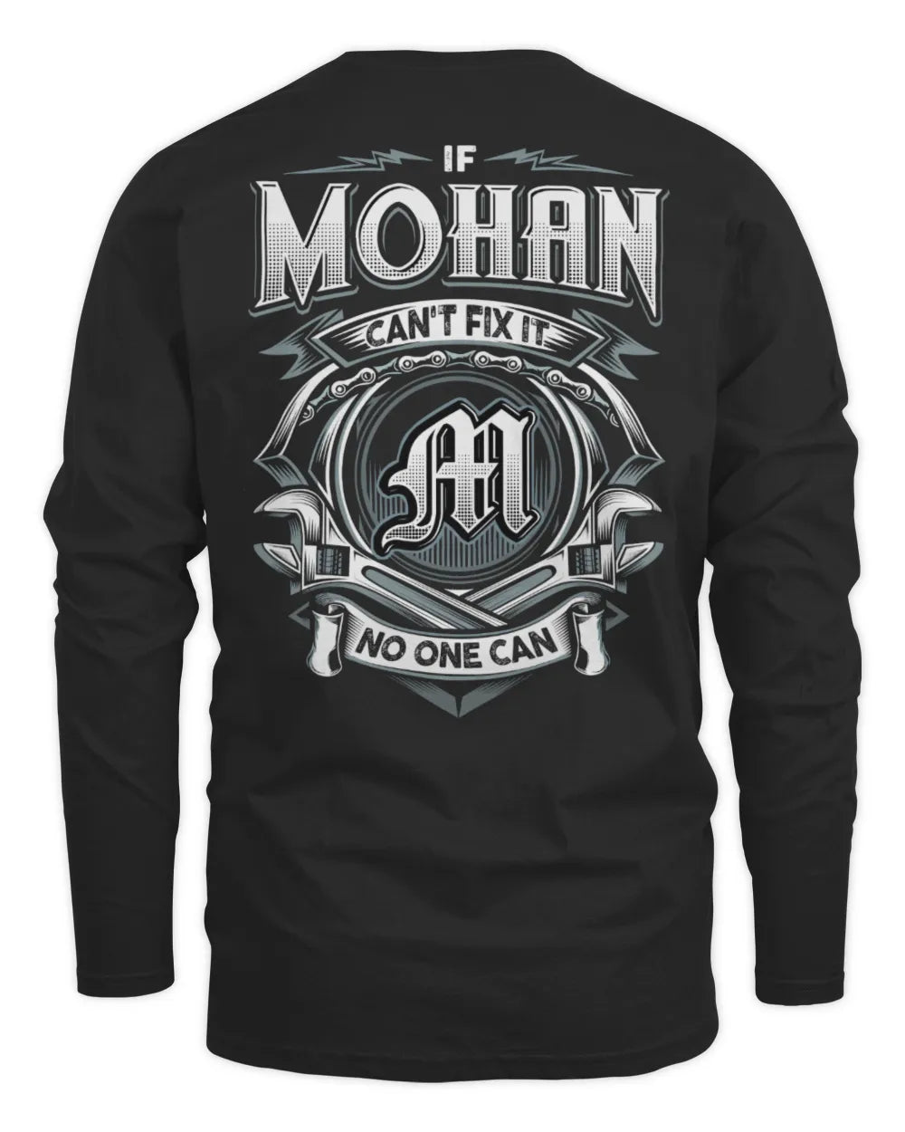 MOHAN AP81-K4-626 - Personalized Ahmed Quote Apparel “If Ahmed Can't Fix It, No One Can” - Men's Long Sleeved T-Shirt - Black